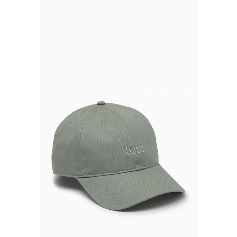 Kith - Logo Serif Dad Hat in Cotton-twill Grey