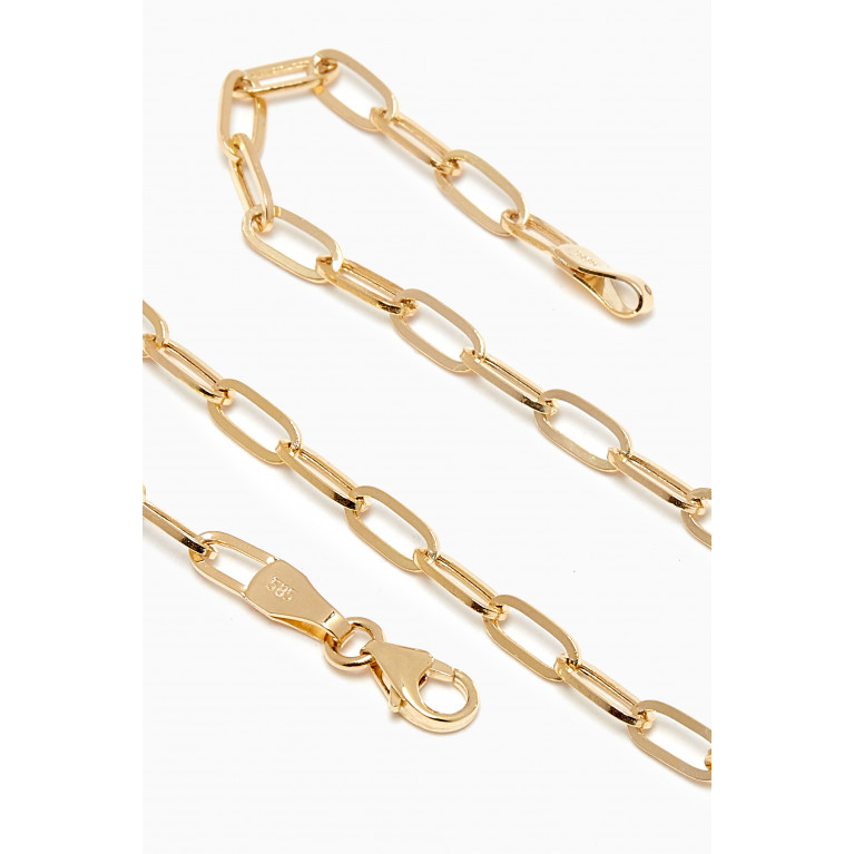 By Adina Eden - Medium Paperclip Anklet in 14kt Gold