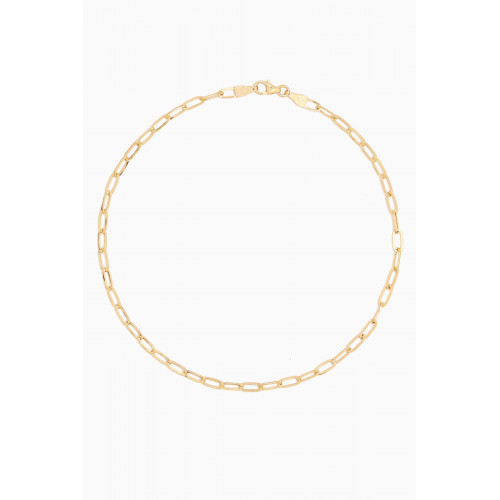 By Adina Eden - Medium Paperclip Anklet in 14kt Gold