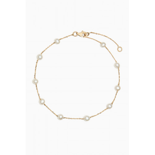 By Adina Eden - Petite Multi Pearl Anklet in 14kt Gold