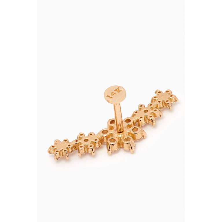By Adina Eden - Graduated Flower Curved Single Stud Earring in 14kt Gold