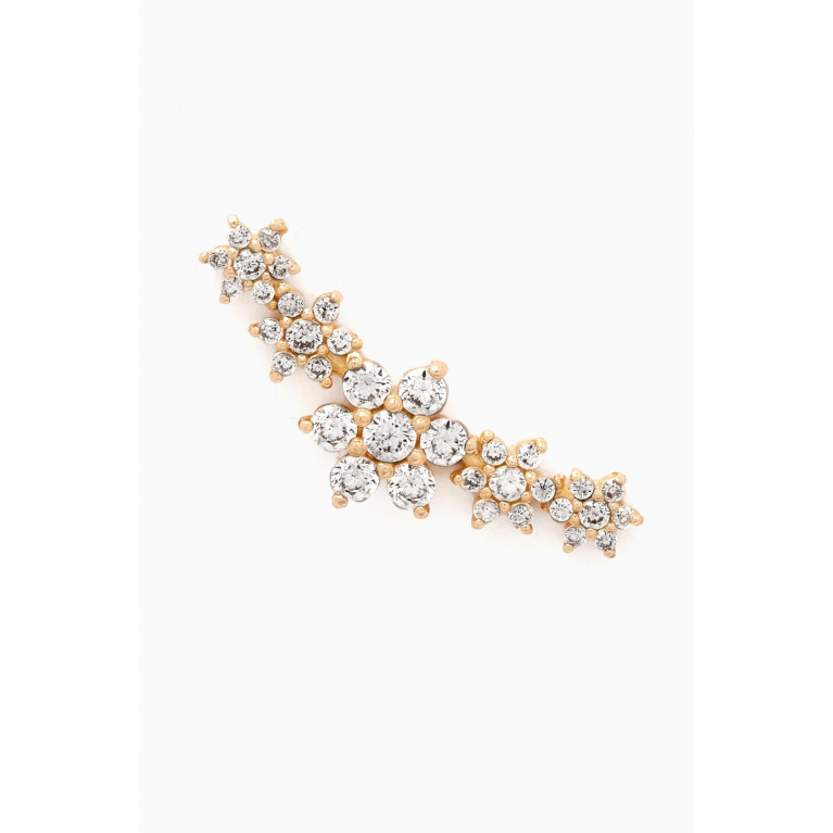By Adina Eden - Graduated Flower Curved Single Stud Earring in 14kt Gold