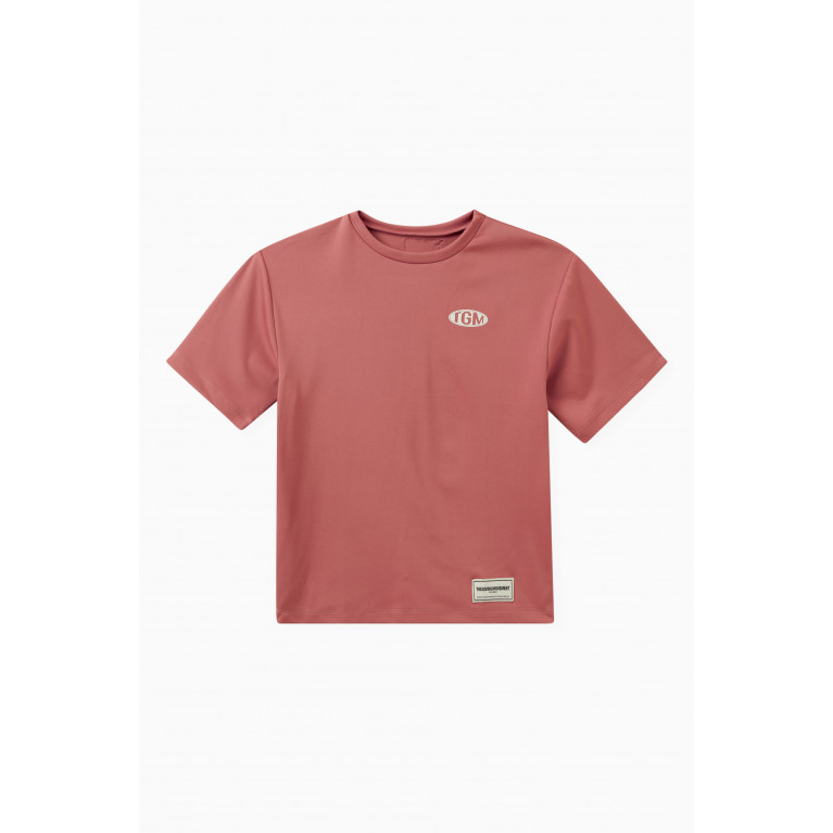 The Giving Movement - Oversized Logo T-shirt in Polyester-blend Pink
