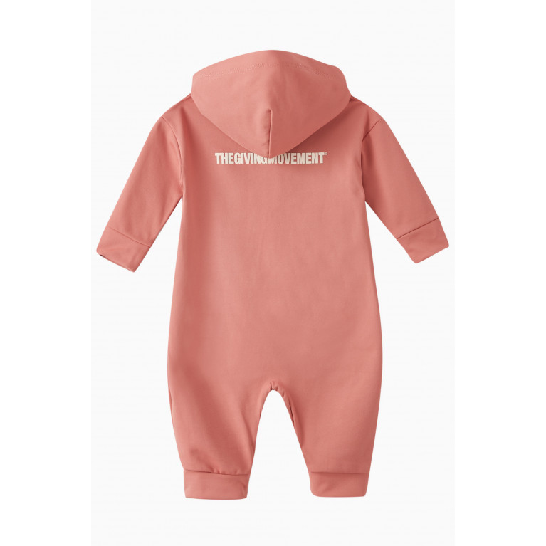 The Giving Movement - Zip Logo Romper in Polyester-blend Pink