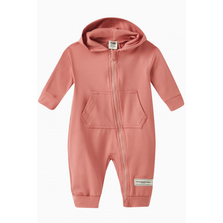 The Giving Movement - Zip Logo Romper in Polyester-blend Pink