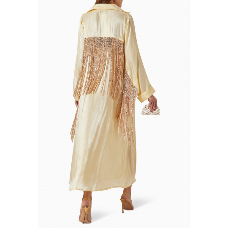 The Naqadis - Sequinned Fringe Dress in Silk