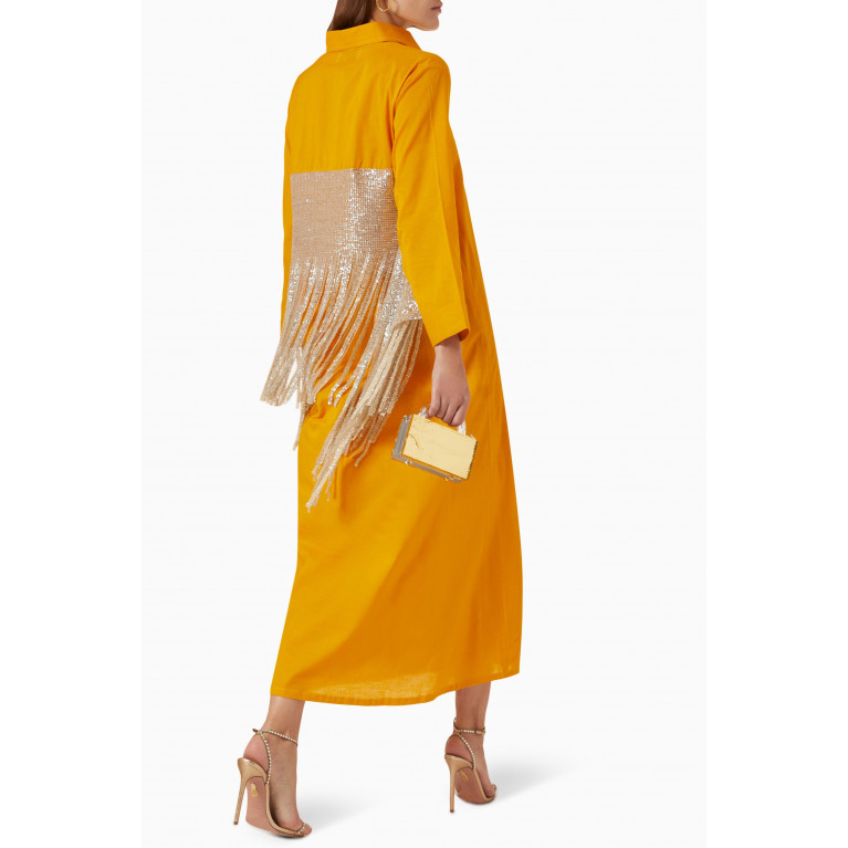 The Naqadis - Sequinned Fringe Dress in Cotton