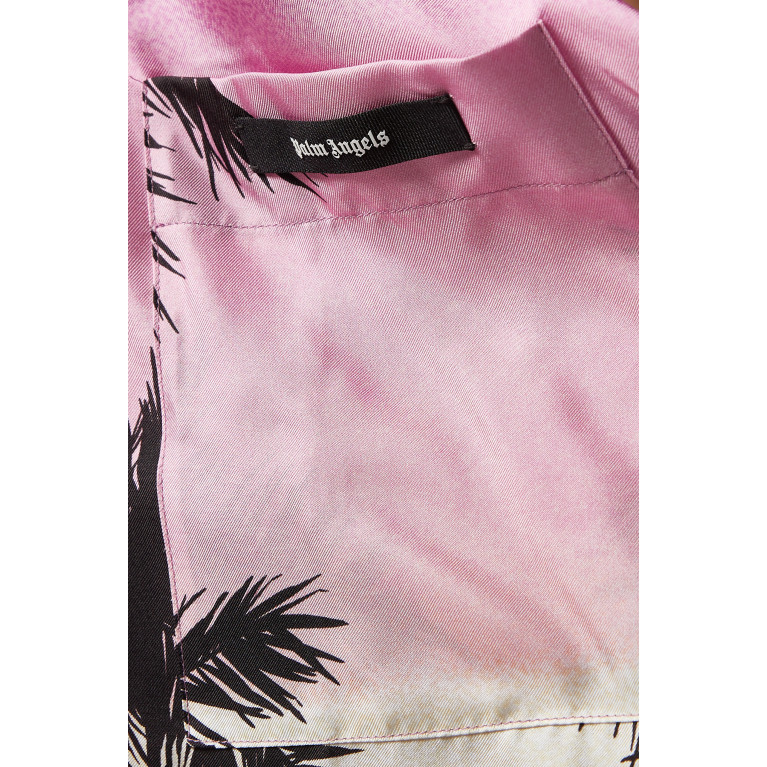 Palm Angels - Pink Sunset Bowling Shirt in Silk