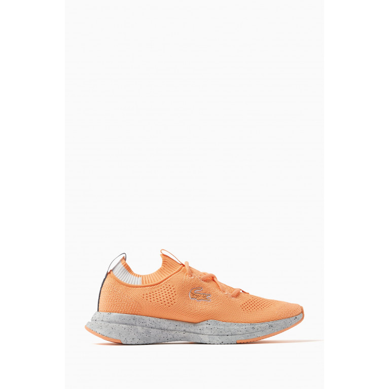 Lacoste - Run Spin Eco Sneakers in Recycled Knit Polyester Orange
