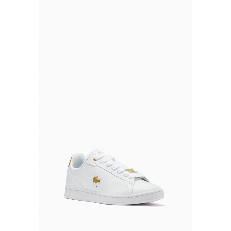 Lacoste - Carnaby Pro Metallic Logo Sneakers in Leather