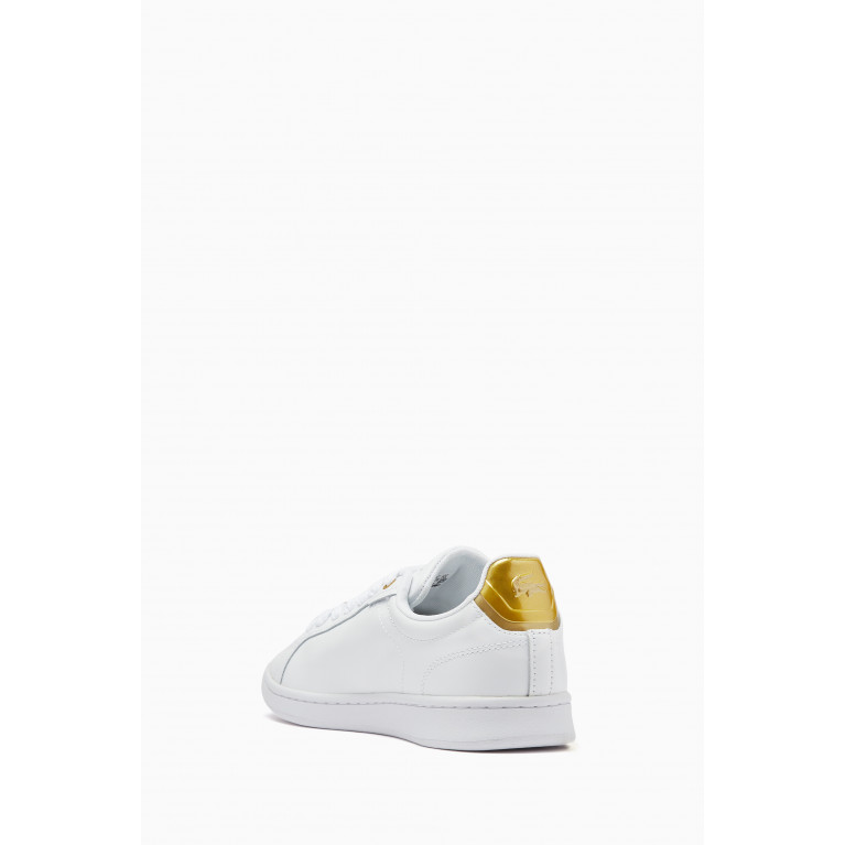 Lacoste - Carnaby Pro Metallic Logo Sneakers in Leather