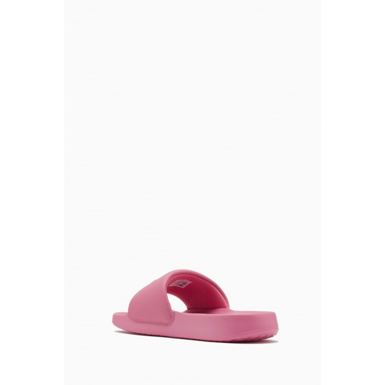 Lacoste - Croco 1.0 Open-toe Slides in Synthetic Pink