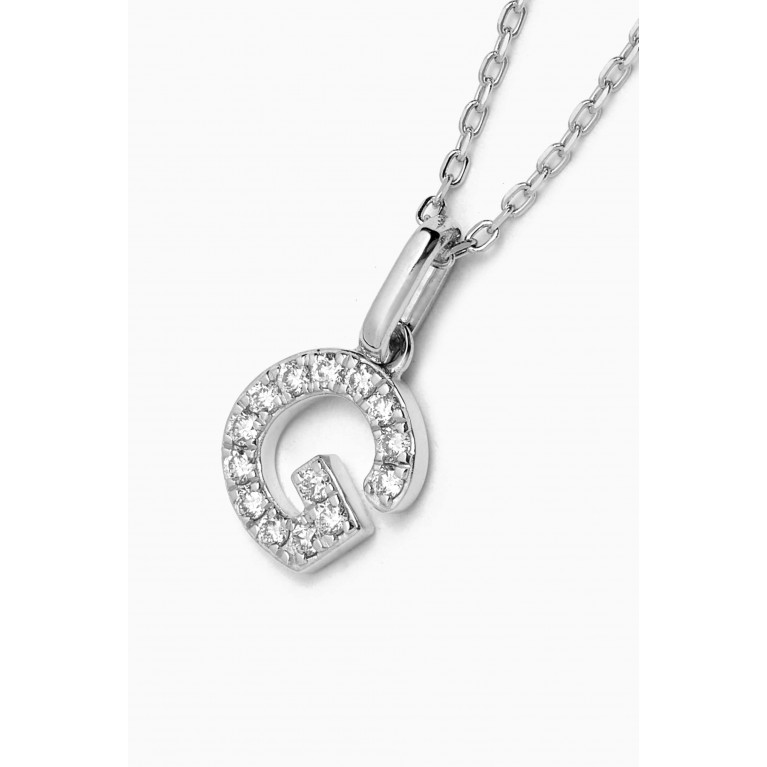 Fergus James - G Letter Diamond Necklace in 18kt White Gold