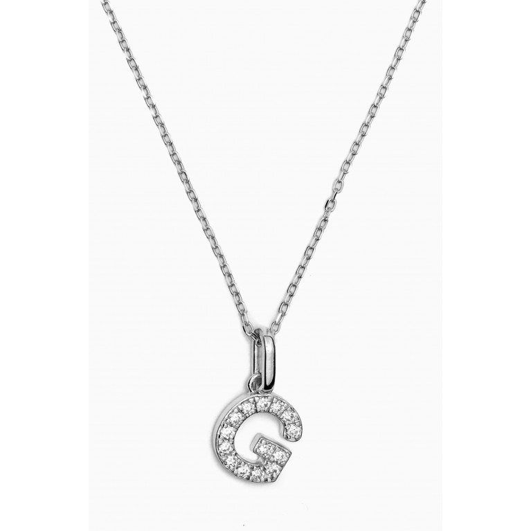 Fergus James - G Letter Diamond Necklace in 18kt White Gold
