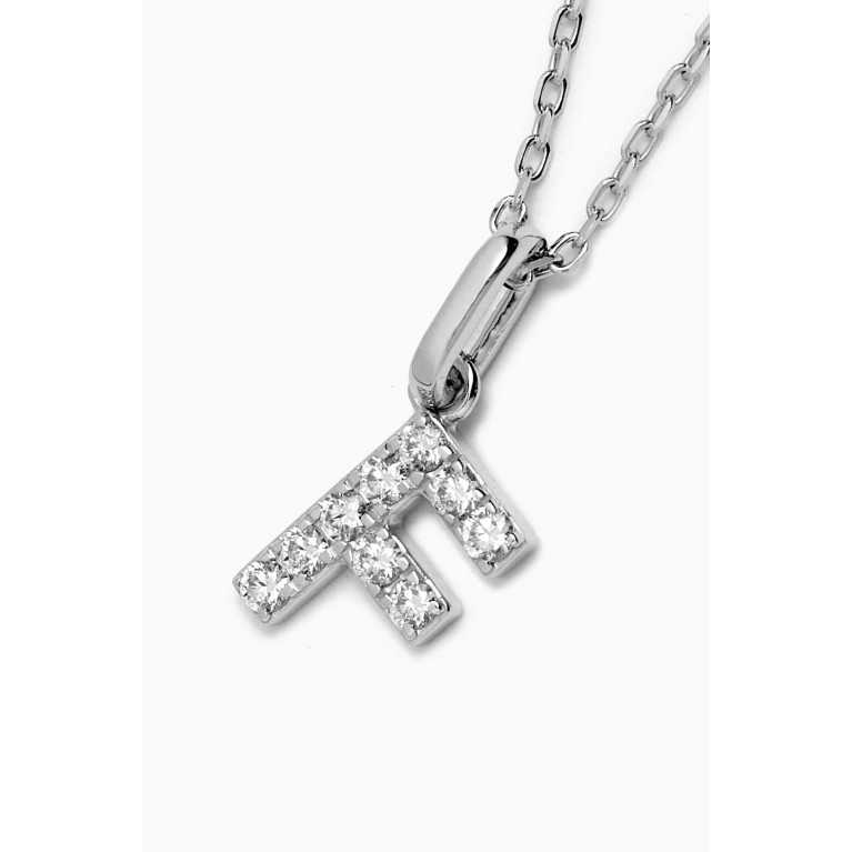 Fergus James - F Letter Diamond Necklace in 18kt White Gold