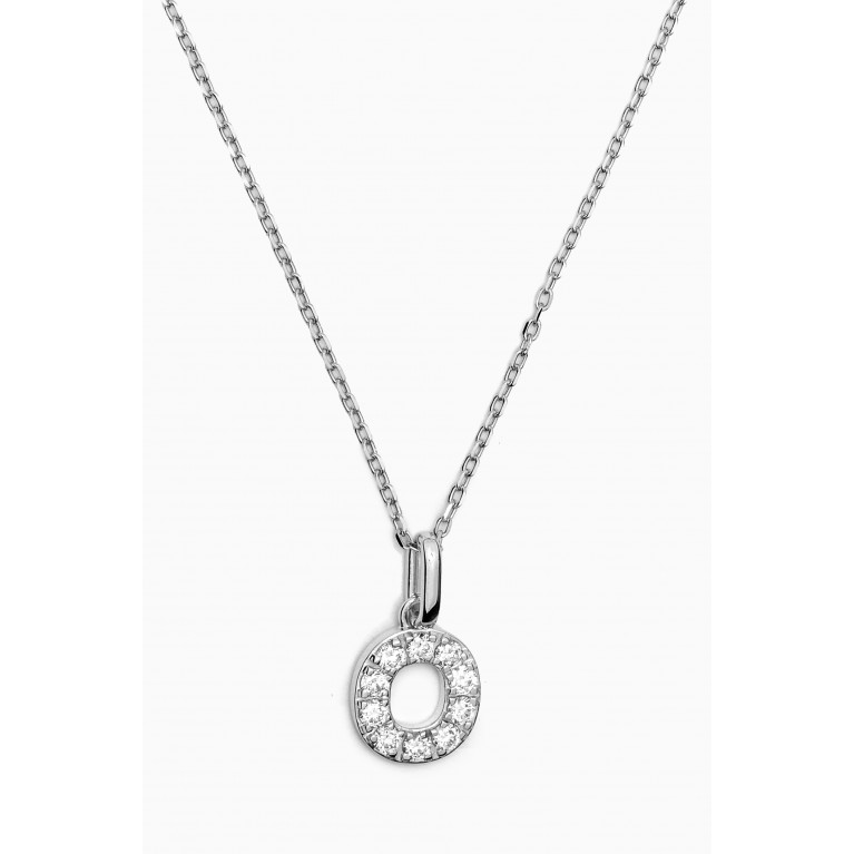 Fergus James - O Letter Diamond Necklace in 18kt White Gold
