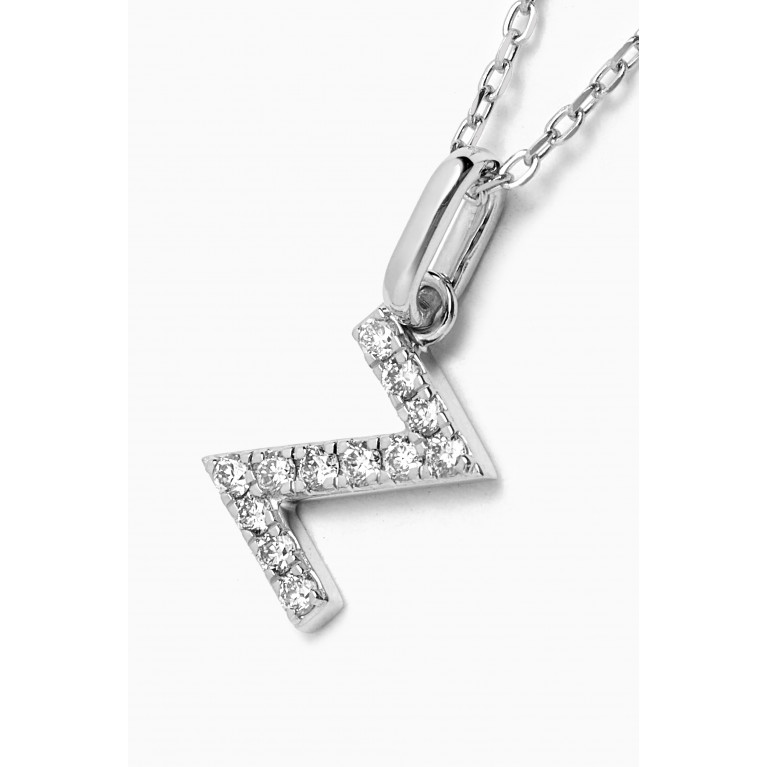 Fergus James - Z Letter Diamond Necklace in 18kt White Gold