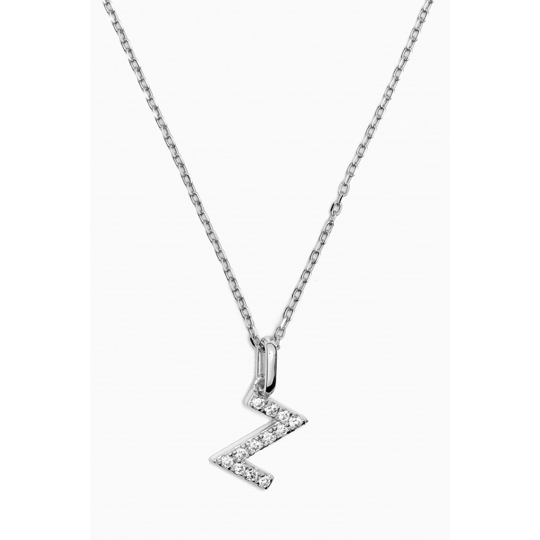 Fergus James - Z Letter Diamond Necklace in 18kt White Gold