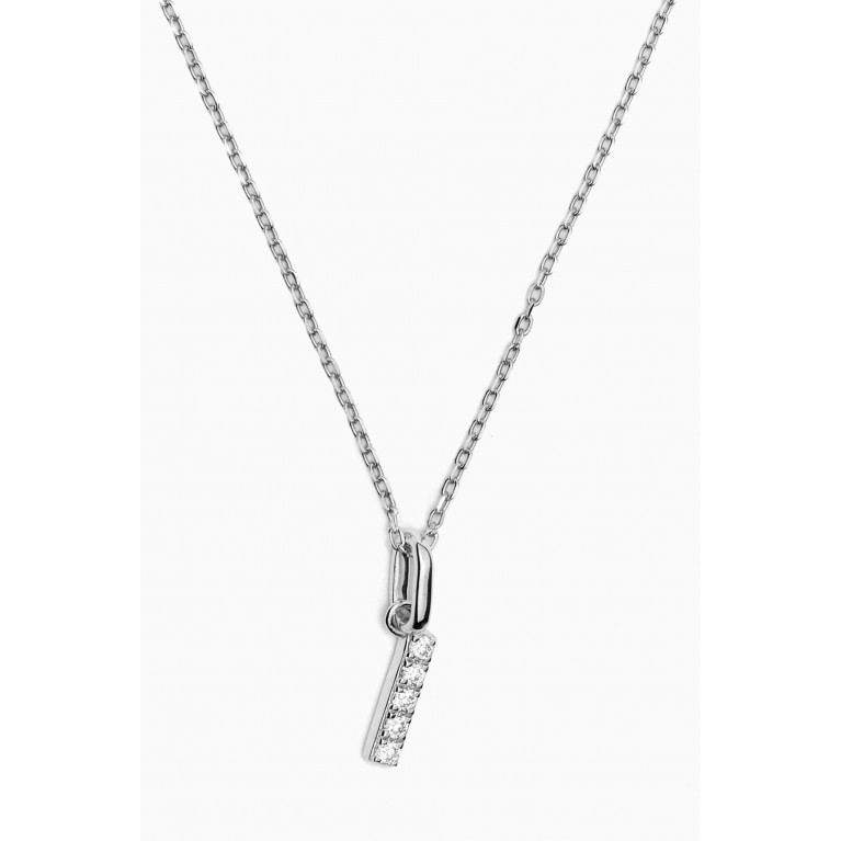 Fergus James - I Letter Diamond Necklace in 18kt White Gold