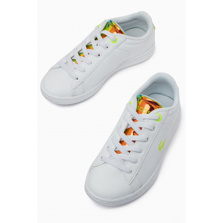 Lacoste - Carnaby Holographic Logo Sneakers in Leather