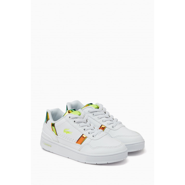 Lacoste - T-Clip Holographic Logo Sneakers in Synthetic Leather