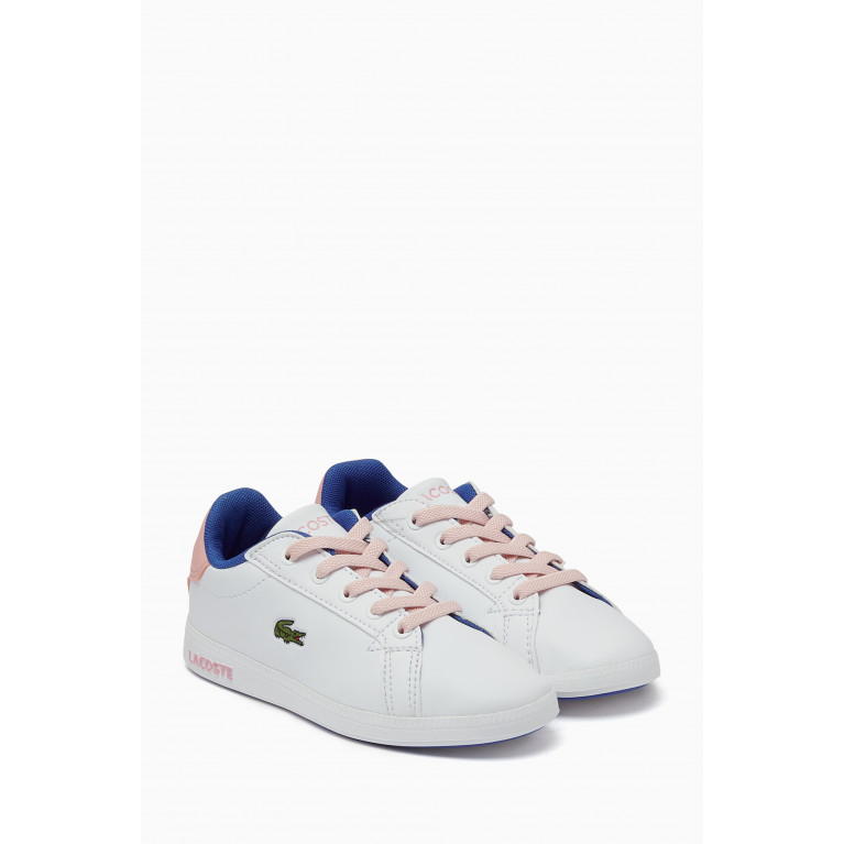 Lacoste - Graduate Logo Sneakers in Leather Pink