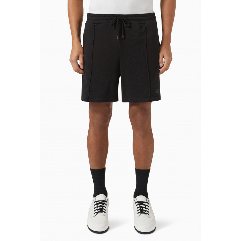 424 - Logo Print Shorts in Cotton Black
