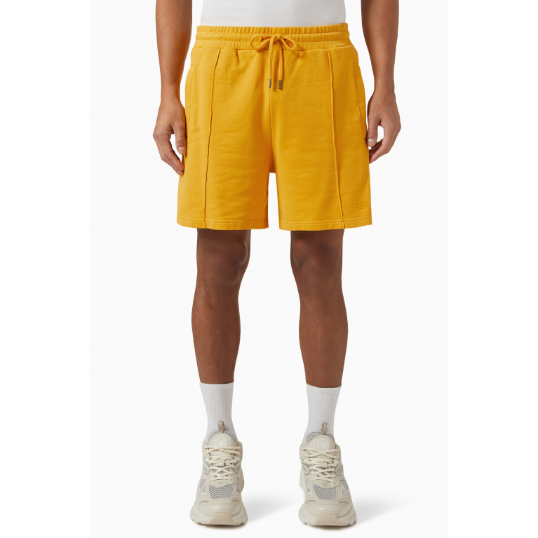 424 - Logo Print Shorts in Cotton Yellow