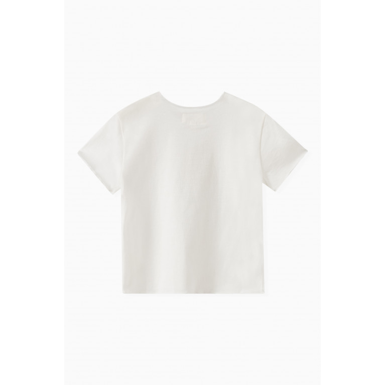Teddy&Minou - Floral-embroidered T-shirt in Cotton Neutral