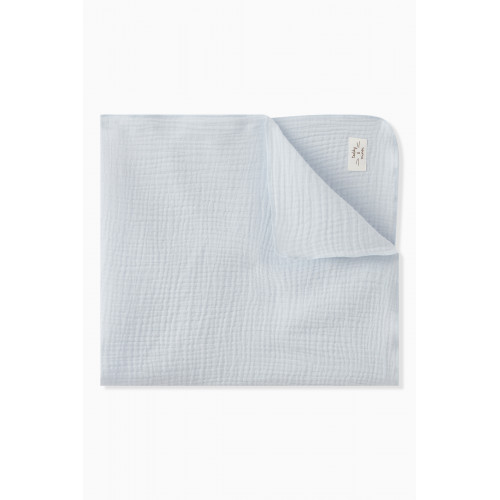 Teddy&Minou - Plain Blanket in Cotton Blue