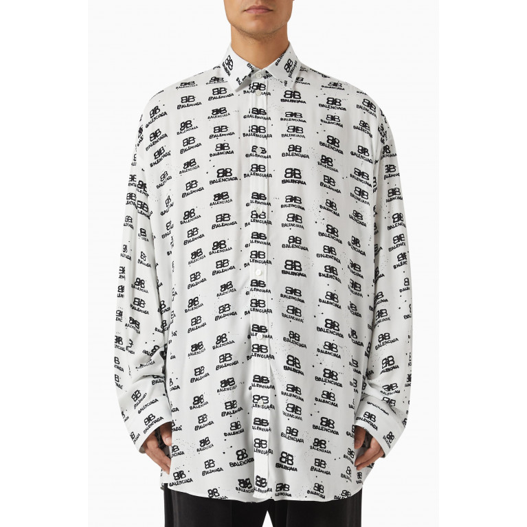 Balenciaga - Oversized Logo Print Shirt in Cotton