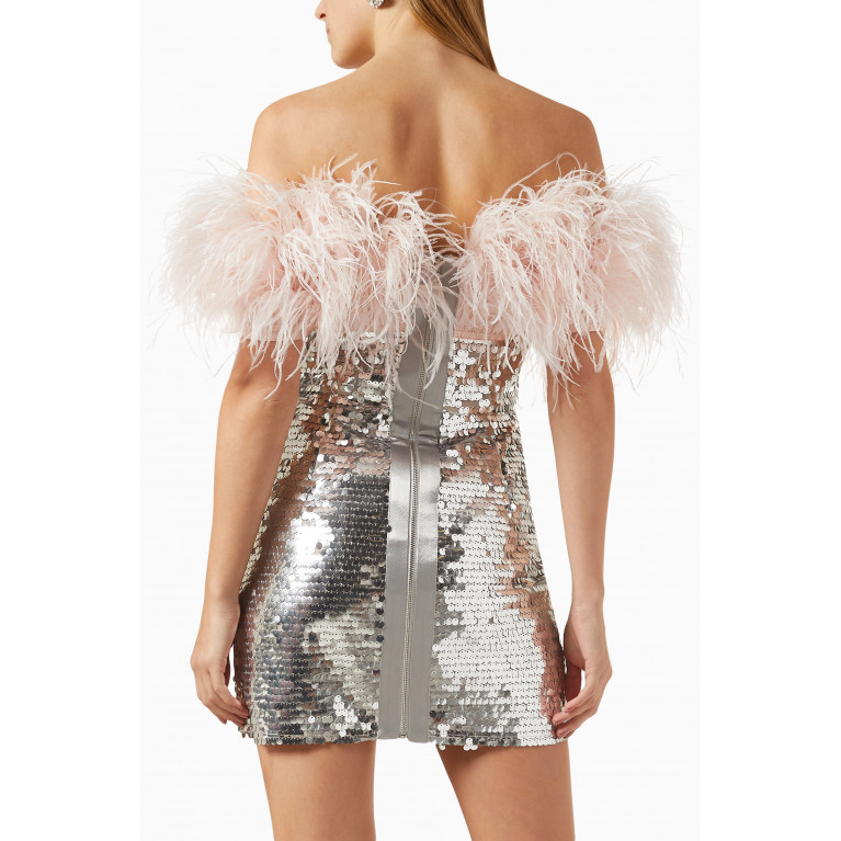 Bronx and Banco - Lola Feather Mini Dress in Sequins