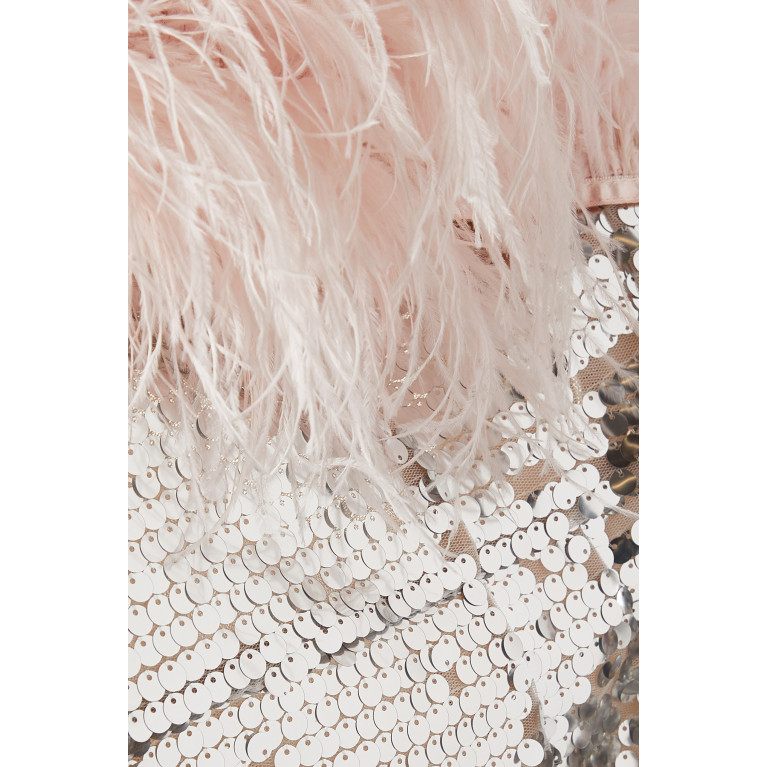 Bronx and Banco - Lola Feather Mini Dress in Sequins