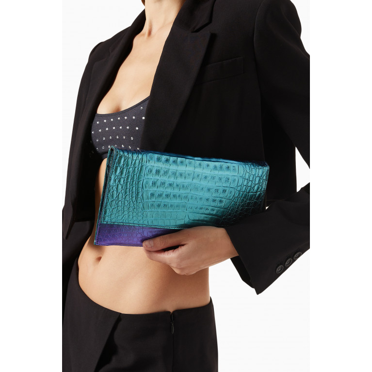 Maria Oliver - Sofia Clutch Bag in Metallic Crocodile Leather