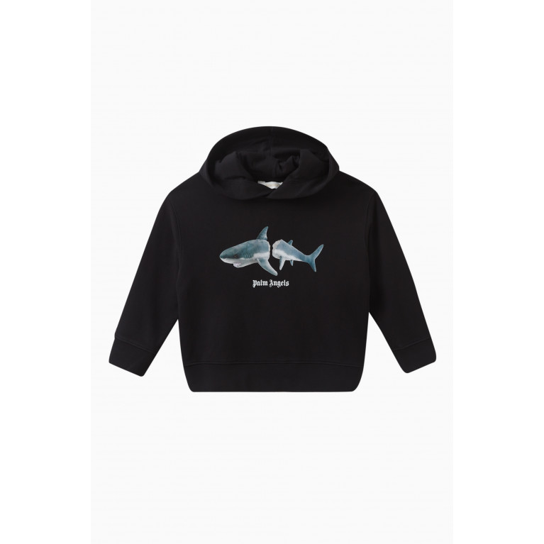 Palm Angels - Logo Shark Hoodie in Cotton