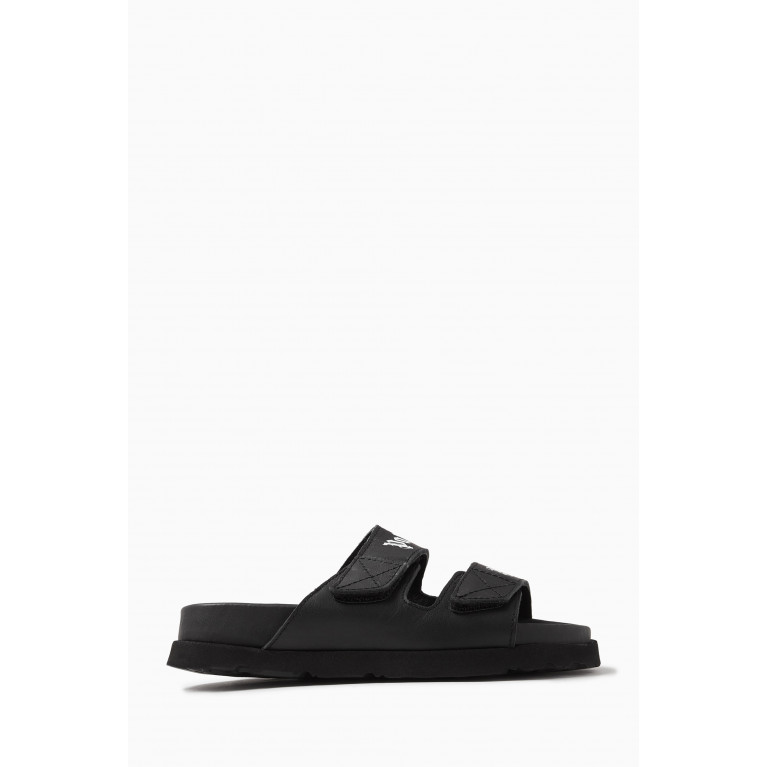 Palm Angels - Logo Sandals in Leather Black