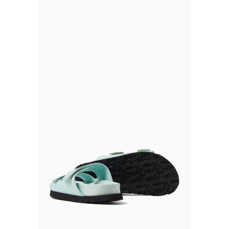 Palm Angels - Logo Sandals in Leather Blue