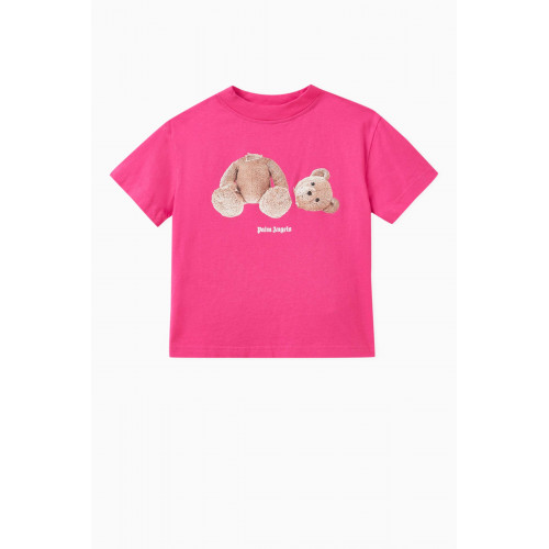 Palm Angels - Logo Teddy Bear T-shirt in Cotton Pink