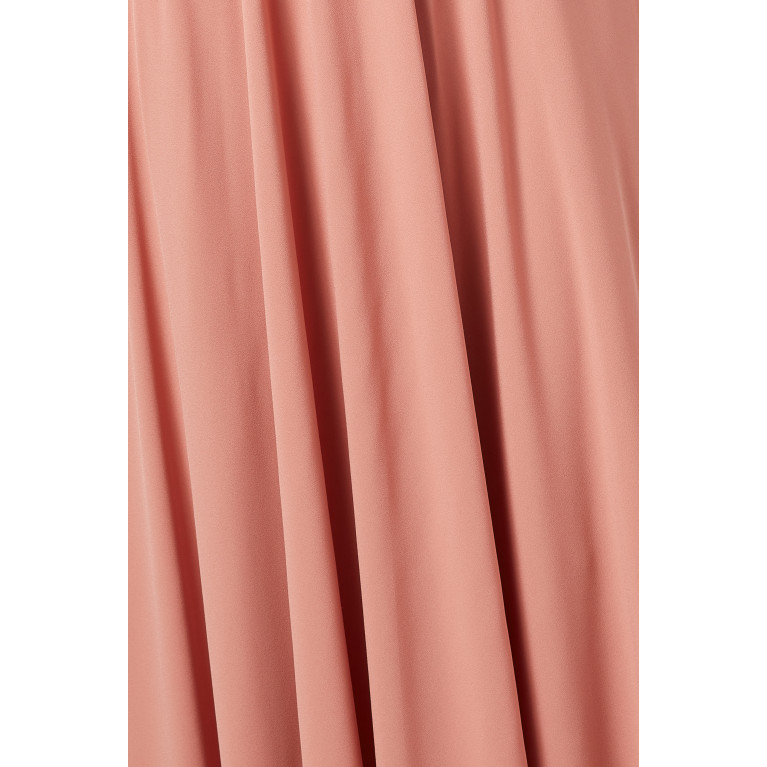 Eleganza La Mode - Embellished Maxi Dress in Crepe Brown