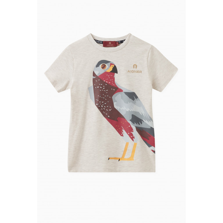 AIGNER - Bird Illustration T-shirt in Cotton Neutral