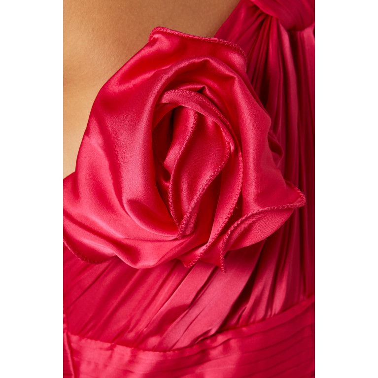 Agua Bendita - Halterneck Cape Maxi Dress Pink
