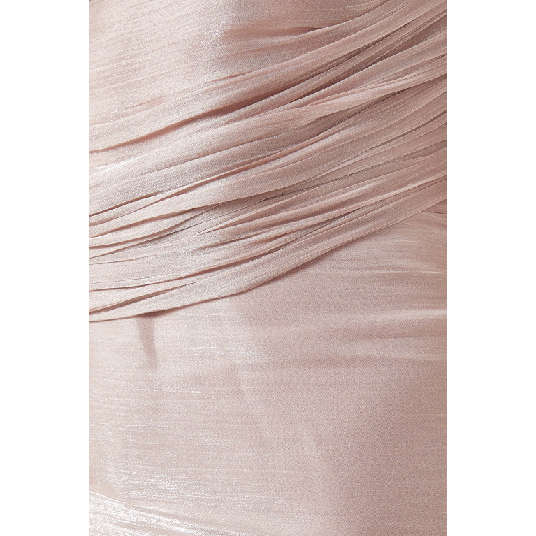 Agua Bendita - Puffed-sleeves Cape Maxi Dress
