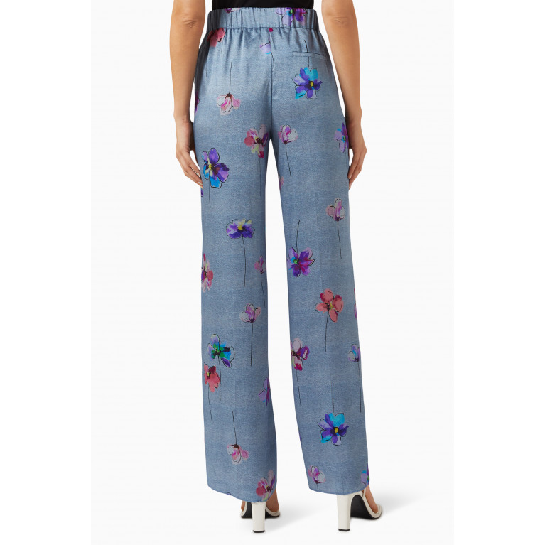 Marella - Etoile Pants in Patterned Twill Blue