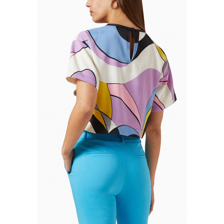 Marella - Rink Boxy Top in Patterned Satin