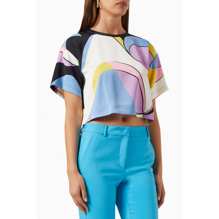 Marella - Rink Boxy Top in Patterned Satin