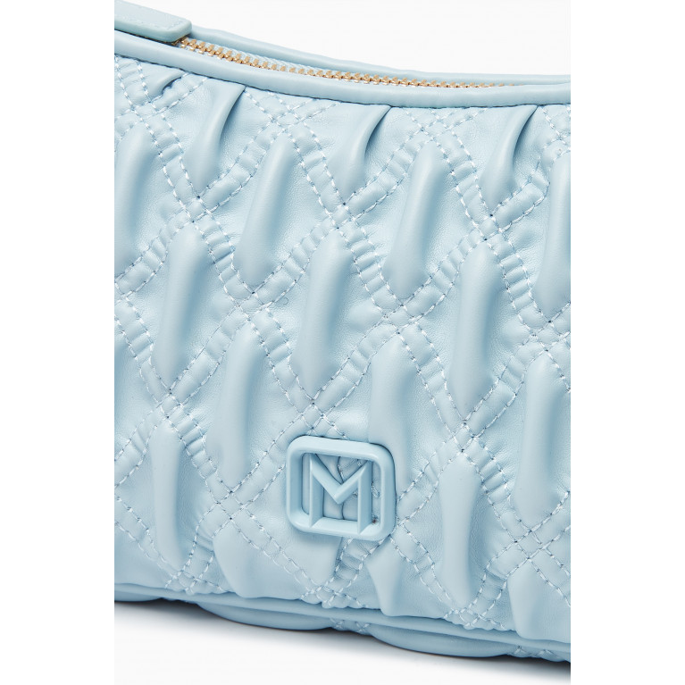 Marella - Shoulder Bag in Pleated PU Blue