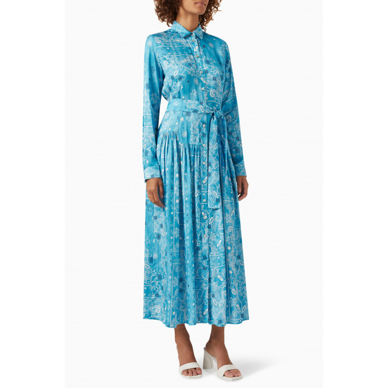 Marella - Cloruro Printed Maxi Dress in Viscose-twill Blue