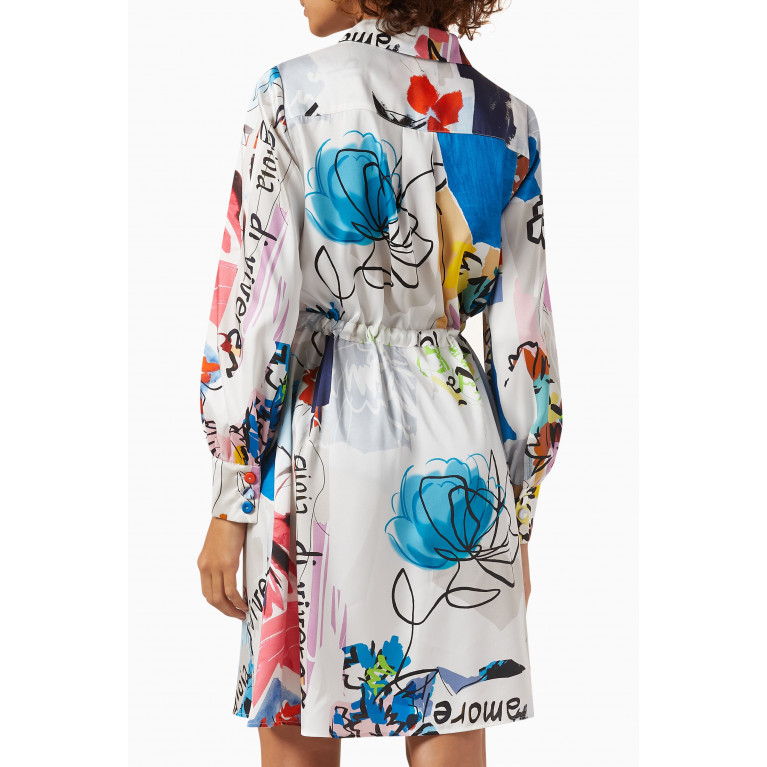 Marella - Alcuno Graphic-print Mini Shirt Dress Multicolour