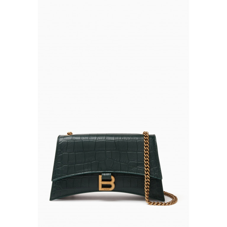 Balenciaga - XS Crush Croc-embossed Chain Bag in Leather