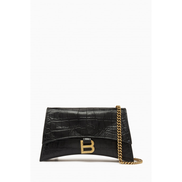 Balenciaga - XS Crush Chain Shoulder Bag in Croc-embossed Leather